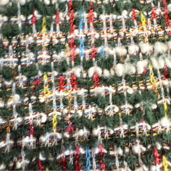 LOFT Boucle Sweatshirt Rainbow Gathered Hem Long Sleeve Women’s Size Large - Picture 2 of 12